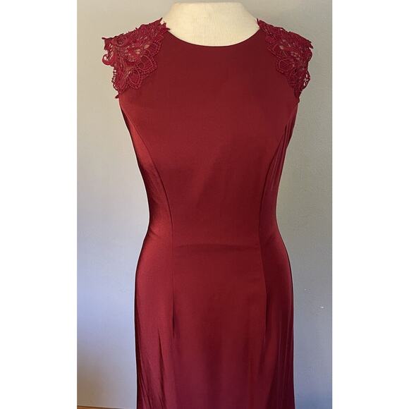 KLEINFELD Formal Dress Sz 6 Gown Bridesmaid Prom Holiday Burgundy Red Party EUC - Picture 12 of 16